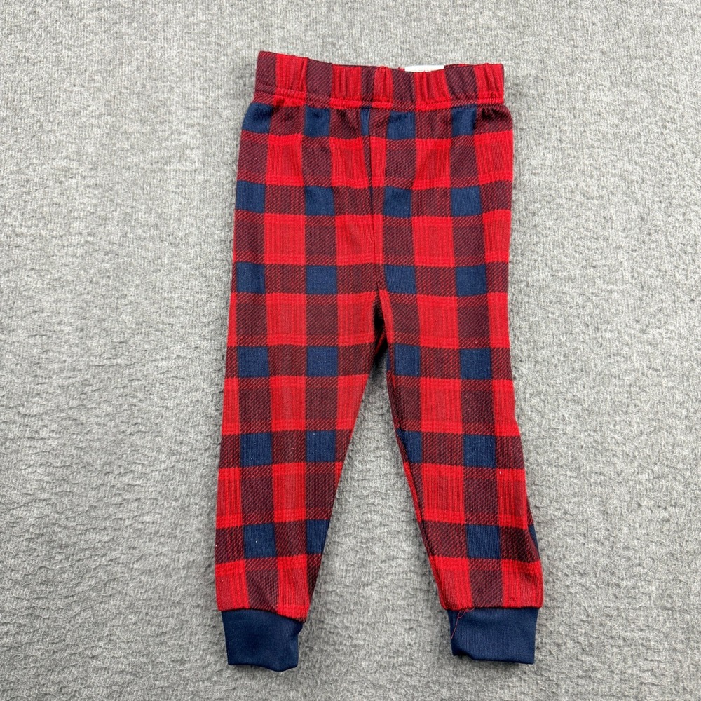Dearfoams Toddler Boys Girls Red Navy Buffalo Plaid Pajama Pants Sz 2T DF44950SD